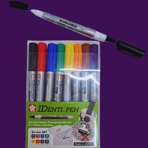 Identi Pen Dual Tipped Permanent Marker – 8 Pkt