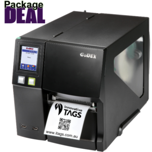 GoDEX ZX1200i+ industrial thermal printer for horticultural businesses printing pot tags, wrap-around tags, and adhesive labels Package deal